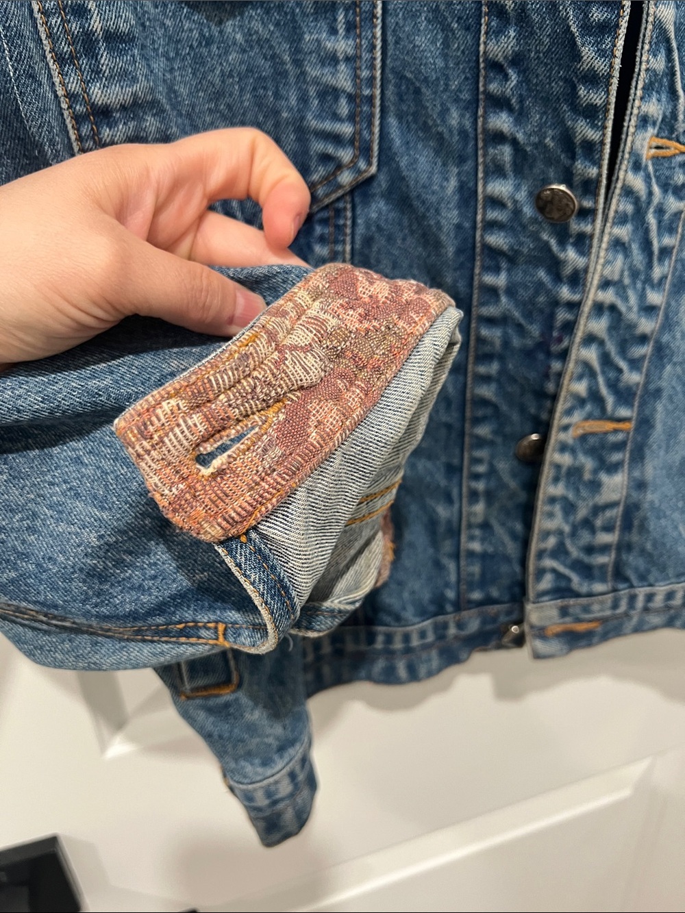 Vintage 90s GAP Blue Denim Oversized Jacket Size Small - Picture 7 of 9